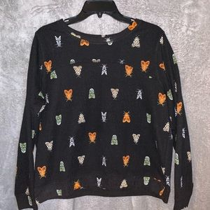 H&M sweater with moss bug print